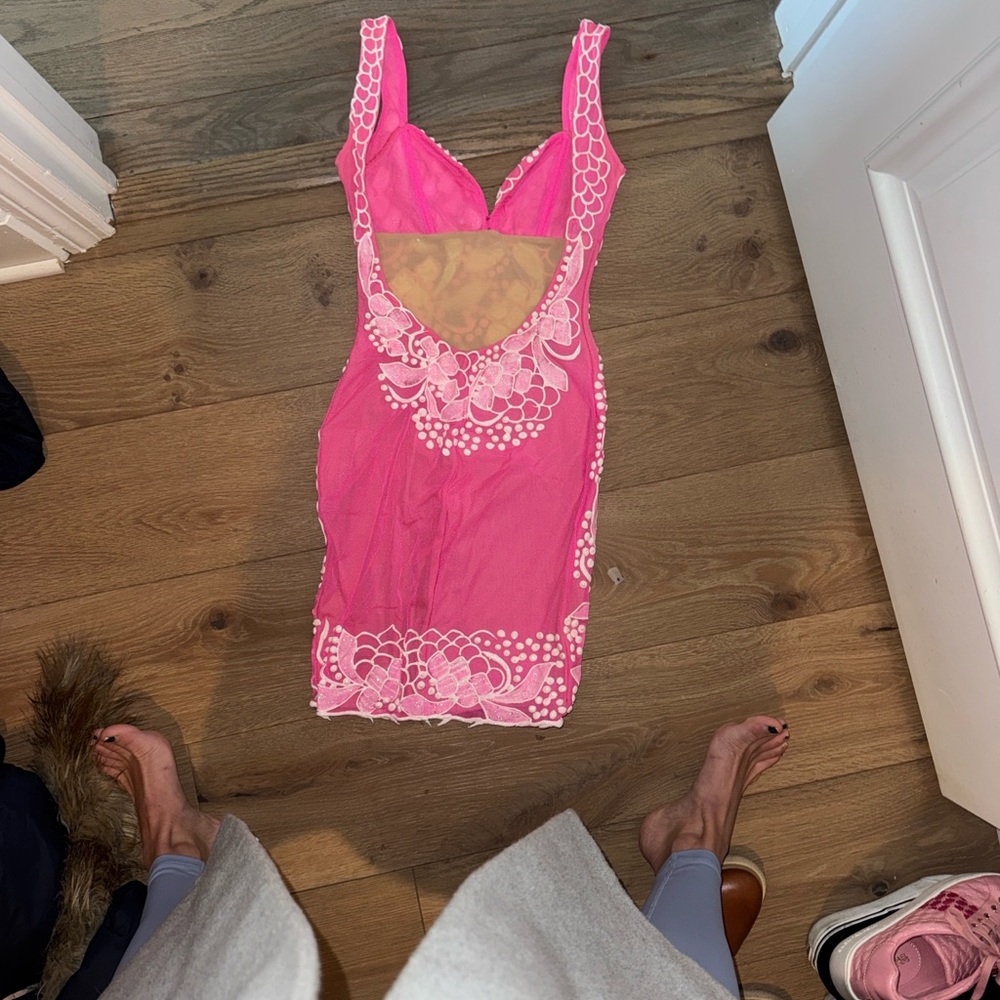 Pink Floral Mini Dress